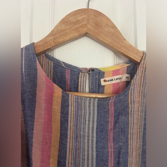 Marine Layer Striped Belted Sundress, Size XS - Picture 6 of 6